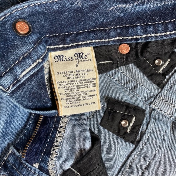 Miss Me Distressed Standard Boot Leg Jeans Sz 25 - Picture 10 of 11